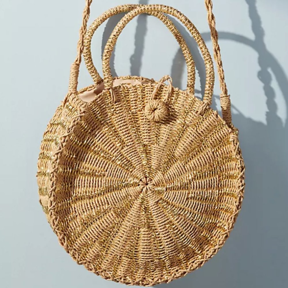 Circle Straw Crossbody Bag